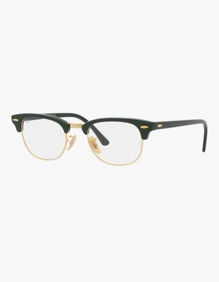 Ray-Ban Rx5154 Clubmaster Square Prescription Eyeglass Frames Green/Gold 51 MM - Image 1 of 4