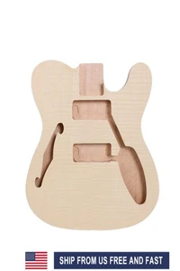 Electric Guitar Body Mahogany Maple wood DIY electric Guitar Semi Hollow - Picture 1 of 4