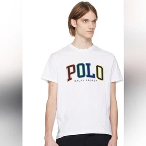 Polo Ralph Lauren Para Hombres Multicolor Letras Calce Clásico SS Cuello Redondo Camiseta L - Imagen 1 de 8