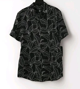 Shaquille O'Neal Mens Big & Tall Sz XLT Woven Embroidered Black Button Down NWT - Picture 1 of 8