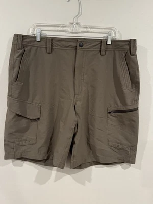 Gander Mountain 男式工装短裤 40 码棉混纺网眼衬里口袋绿色 — 第 1/4 张图片