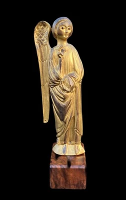 复古 1993 年 MMA 大都会艺术博物馆大天使加布里埃尔镀金雕塑 — 第 1/4 张图片