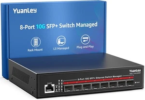 8-portowy przełącznik Ethernet 2,5G YuanLey z 10G SFP - szybka sieć - Zdjęcie 1 z 8