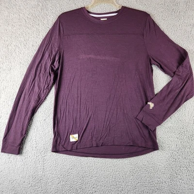 Camisa Tracksmith Lana Merino Para Hombre Grande Púrpura Manga Larga Correr Cuello Redondo Foto 1 de 4