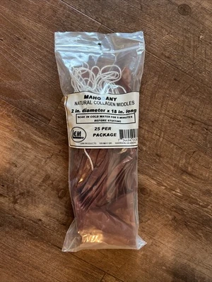 Invólucros médios de colágeno de mogno amarrado com cordas LEM 2”x 18” - 25 unidades - Imagem 1 de 3