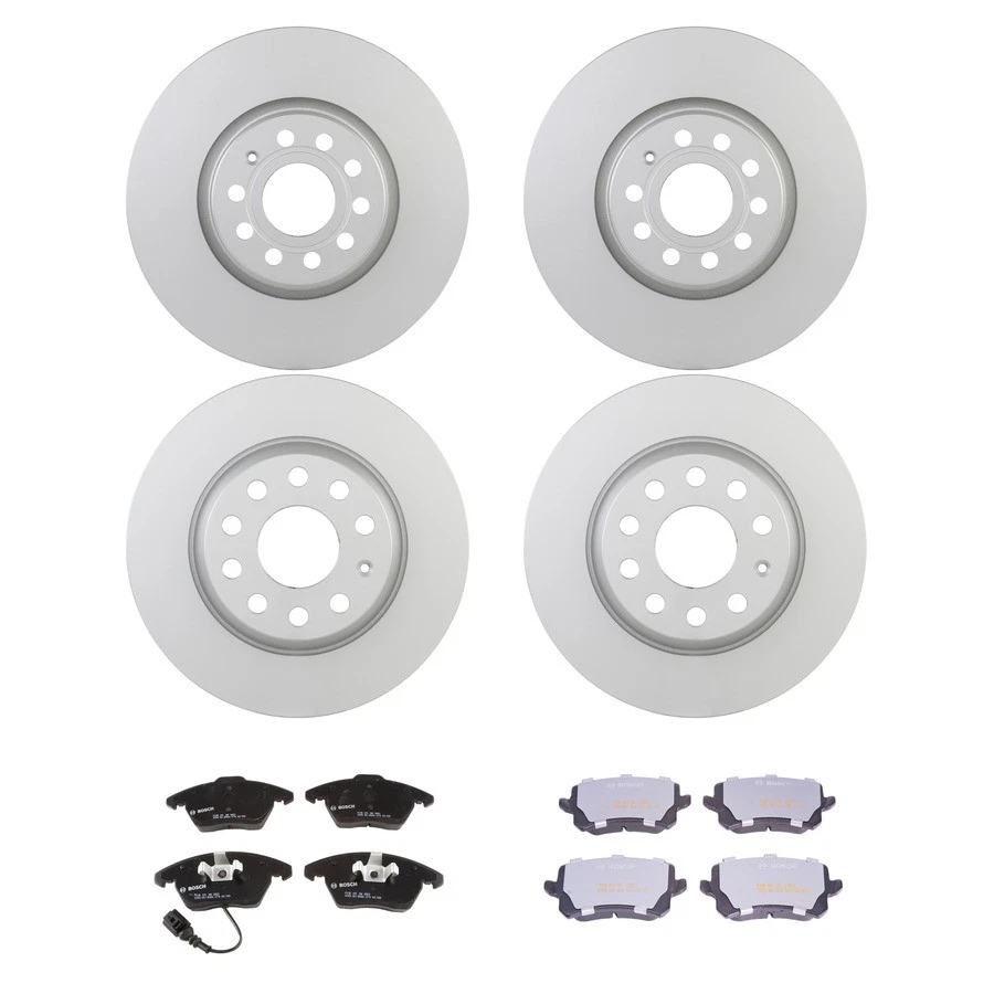 Kit de pastillas de freno y rotor de cerámica Bosch QuietCast para 06-17 Volkswagen CC Passat Foto 1 de 4