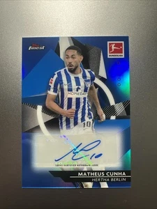 2020-21 Topps Chrome Bundesliga Matheus Cunha Blue Refractor Auto 41/65 - Picture 1 of 10