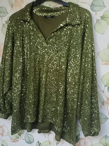 George Green Sequined Long SLEEVED BLOUSE Size18 - Picture 1 of 1
