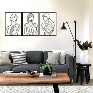 NKTDWO Decorazione Parete Donna Metallo, Elegante Lady Minimalista Singola Linea Arte Parete f... - Foto 1 di 7