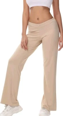 Pantalones de pijama de salón para mujer 32"/entrepierna | Pantalones de yoga suaves tiro bajo pierna ancha sexy Foto 1 de 4