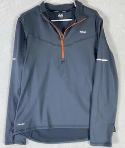 HIND Womens Running Jacket M Hooded Gray Ornge Reflective Hydra Wick Lightweight - Picture 1 of 10
