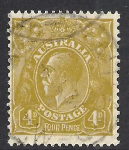 AUSTRALIA SCOTT 73 USADO FINO - 1929 4p OL BISTER KING GEORGE EDICIÓN V CV $6.75 - Imagen 1 de 2