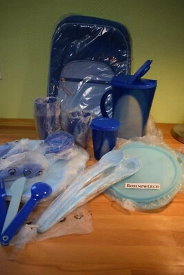 Tupperware 17- tlg. Picknick-Set Mediterrano Becher Kanne Teller NEU & OVP - Bild 1 von 3