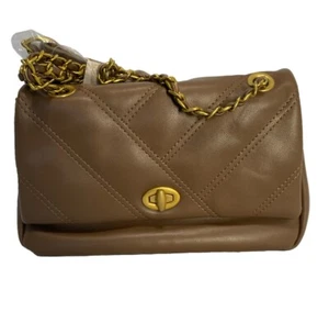 Whale Power Brown Soft Faux Leather Crossbody Quilted Purse - Picture 1 of 7