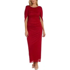 R&M Richards Womens Glitter Cape Sleeve Formal Evening Dress Gown BHFO 1514 - Picture 1 of 1