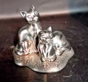 Lenox - Cat Salt & Pepper Set on Stand - Pewter Holloware 3 PCS-Kirk Stieff - Picture 1 of 3