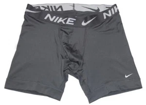 NIKE Dri-Fit Grey White Swoosh Waistband & Leg Pouch Front Boxers Men's M NWOT - Picture 1 of 1