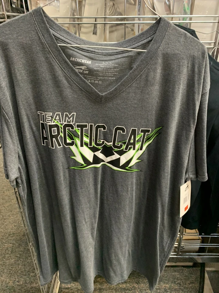 全新 Arctic Cat 男式 Team Arctic V 领 T 恤 ~ 灰色 ~ XL ~ # 5279-246 — 第 1/1 张图片