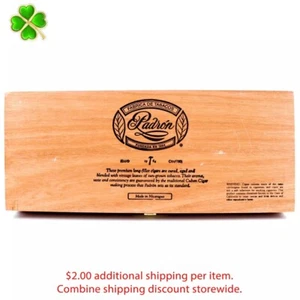 Caja de cigarros de madera vacía Padrón Hermoso 1964 11,75" x 5" x 1,75" - Imagen 1 de 12