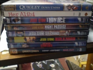 (8) Tom Selleck DVD Lot: (5) Jesse Stone Her Alibi Concrete Cowboys Quigley - Picture 1 of 1