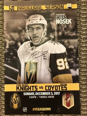 ПОСТЕР С АВТОГРАФОМ NO12/41 TOMAS NOSK ИНАУГУРАЦИОННЫЙ VEGAS ЗОЛОТЫЕ РЫЦАРИ ПОДПИСЬ - Изображение 1 из 2