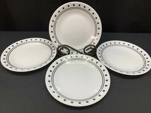 Corelle "CITY BLOCK" ~ Black / White ~ Set of 4 ~ Bread Plates ~ 6 3/4" - Picture 1 of 6