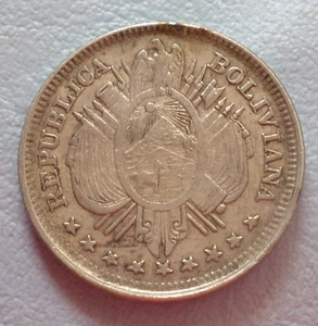 BOLIVIA COIN 20 CENTAVOS  1892 C.B     KM 159.2   XF - Picture 1 of 2