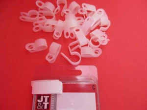 (100 pk) White Nylon Wire CABLE CLAMPS 1/8' 3/16" OR 5/16" JT&T R-Type Fastners - Picture 1 of 4