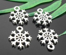  50Pcs Tibetan Silver（Lead-Free）snowflake Charms Pendants 11x13mm 