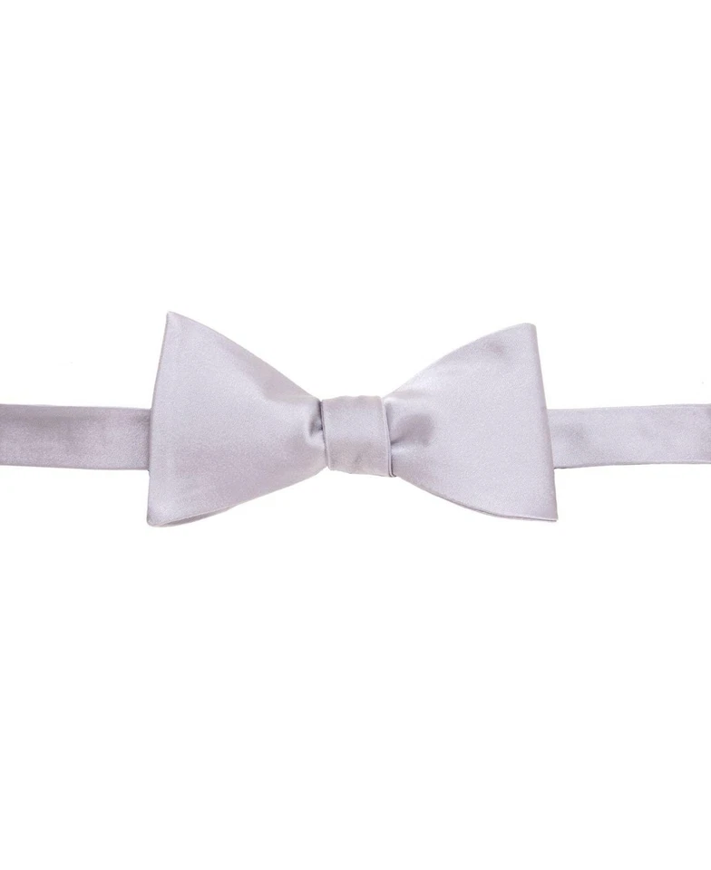 $125 Condesa Mara Hombres Gris Sólido Pajarita Pre-Atada Boda Pajarita Ajustable Foto 1 de 1