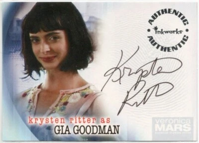 2007 Inkworks Veronica Mars Krysten Ritter as Gia Goodman Autograph Card #A-17 - Image 1 of 2