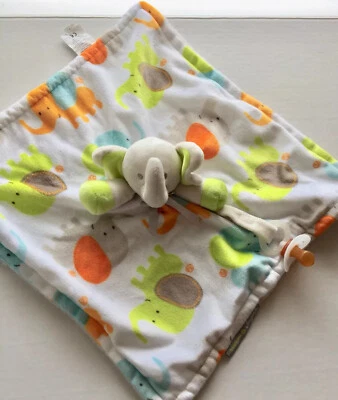 Mantas y más allá Peluche Elefante Lovey Colorido Elefante Estampado Chupete Lazo Foto 1 de 4