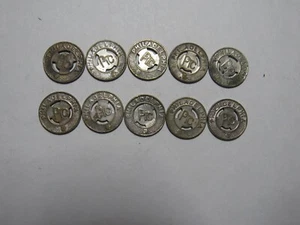 Lote de 10 fichas de tránsito antiguas - recorte de Filadelfia PTC - enchapado - Imagen 1 de 2
