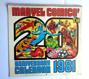Calendario 20 aniversario de Marvel Comic 1981 sin marcar - Imagen 1 de 16