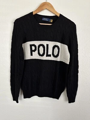 Polo Ralph Lauren Suéter Tejido con Cable de Lana de Cachemira Oso Preppy Mujeres Talla Pequeña Foto 1 de 4