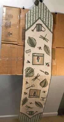 Pfaltzgraff Naturewood Table Runner Tapestry With Tassels 67" X 12" - Image 1 of 4