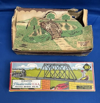 PLASTICVILLE Bridge and Pond BL-2 and Trestle Bridge HO-96 in Original Boxes - Image 1 of 4