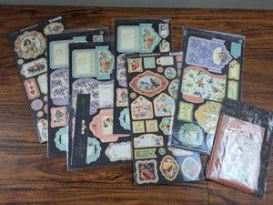 Graphic 45 Lot: Chipboard ~ Tags & Pockets ~ Journaling Cards Scrapbook Used New - Picture 1 of 20