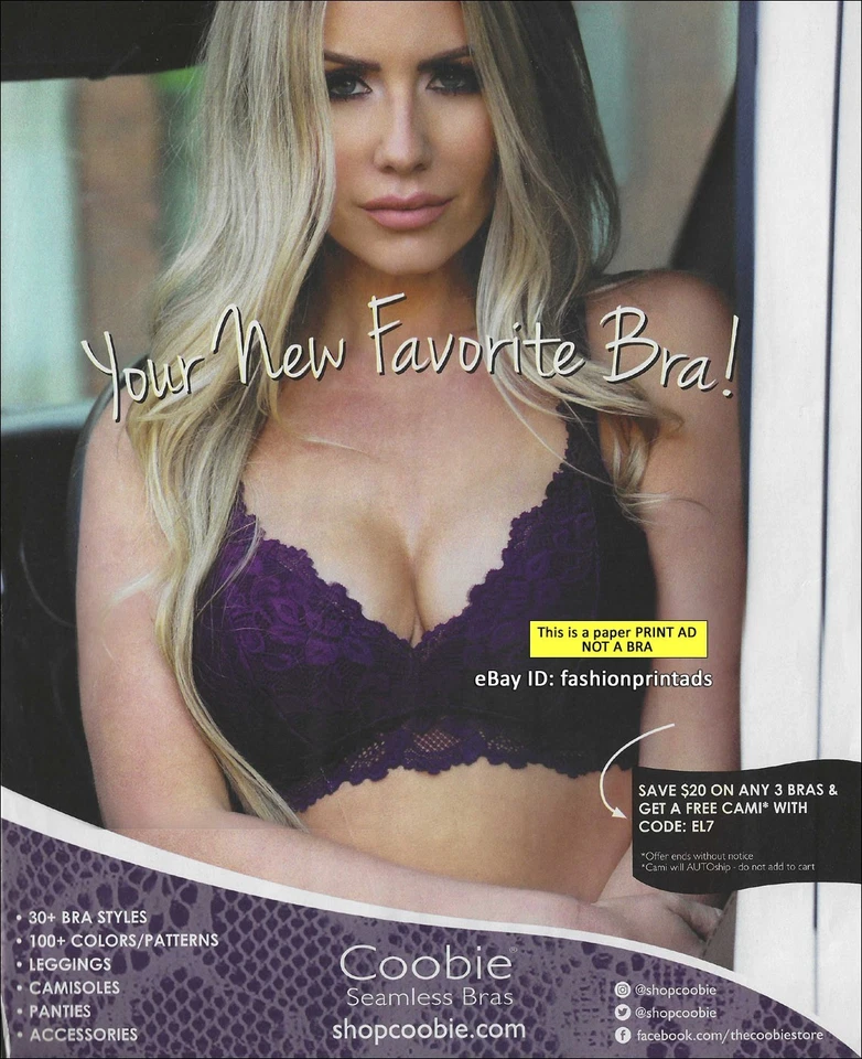 Sujetadores COOBIE 1 página IMPRESIÓN ANUNCIO 2017 sexy mujer rubia en sujetador de encaje morado CLEVAGE Foto 1 de 1