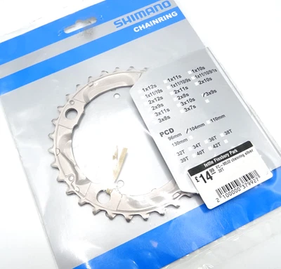 Shimano Deore FC-M532 32T Bike Middle Chainring Silver Y1J898070 3x9s SH-624-R8 - Image 1 of 4