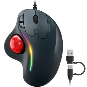 Wired Trackball Mouse, Ergonomic Comfort Design Reduces Muscle Strain, Easy T... - Picture 1 of 7