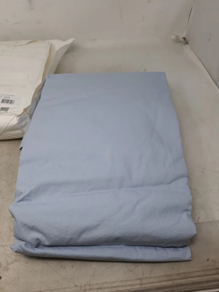 Tekla Percale Fitted Sheet Morning Blue 193X203X40 (Cal-King) - Image 1 of 4