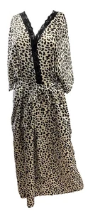 Short Sleeve Silk Robe Womens . Leopard Print - Picture 1 of 8