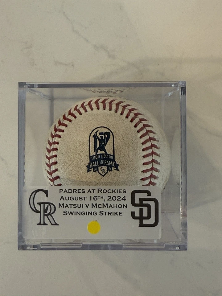 Game Used Baseball Todd Helton Retirement Game Matsui McMahon Rockies MLB Auth - Image 1 of 4