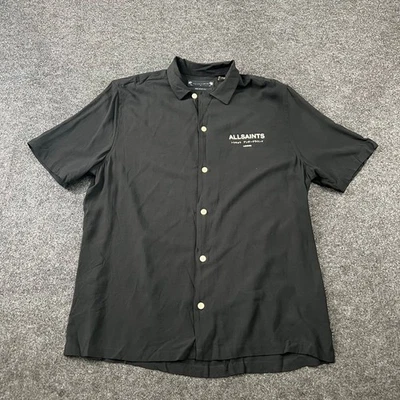 Camisa ALLSAINTS Underground Logo Calce Relajado Para Hombre Talla M Negro Jet Foto 1 de 4