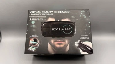 Utopia 360 Virtual Reality 3D Headset with Bluetooth Controller – New - Image 1 of 4