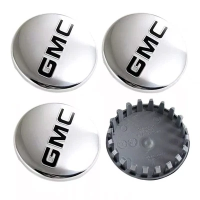 4pcs 83mm Chrome & Black GMC Wheel Center Caps Set Fit GMC Sierra Yukon Denali - Image 1 of 2