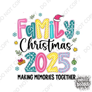 Family Christmas 2025 Iron on Transfer Gift Xmas Sticker for T Shirt Accessories - Picture 1 of 10