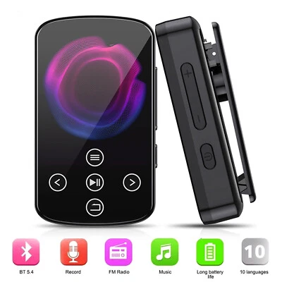 Clip MP3 Player Support 128G Bluetooth Lossless Music FM Radio Recorder Sportoq - Image 1 of 4