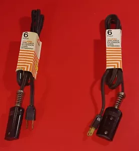 Vintage Set Of 2 Sylvania Appliance Cords (Standard) 2 Prong 11/16" Contacts - Picture 1 of 6